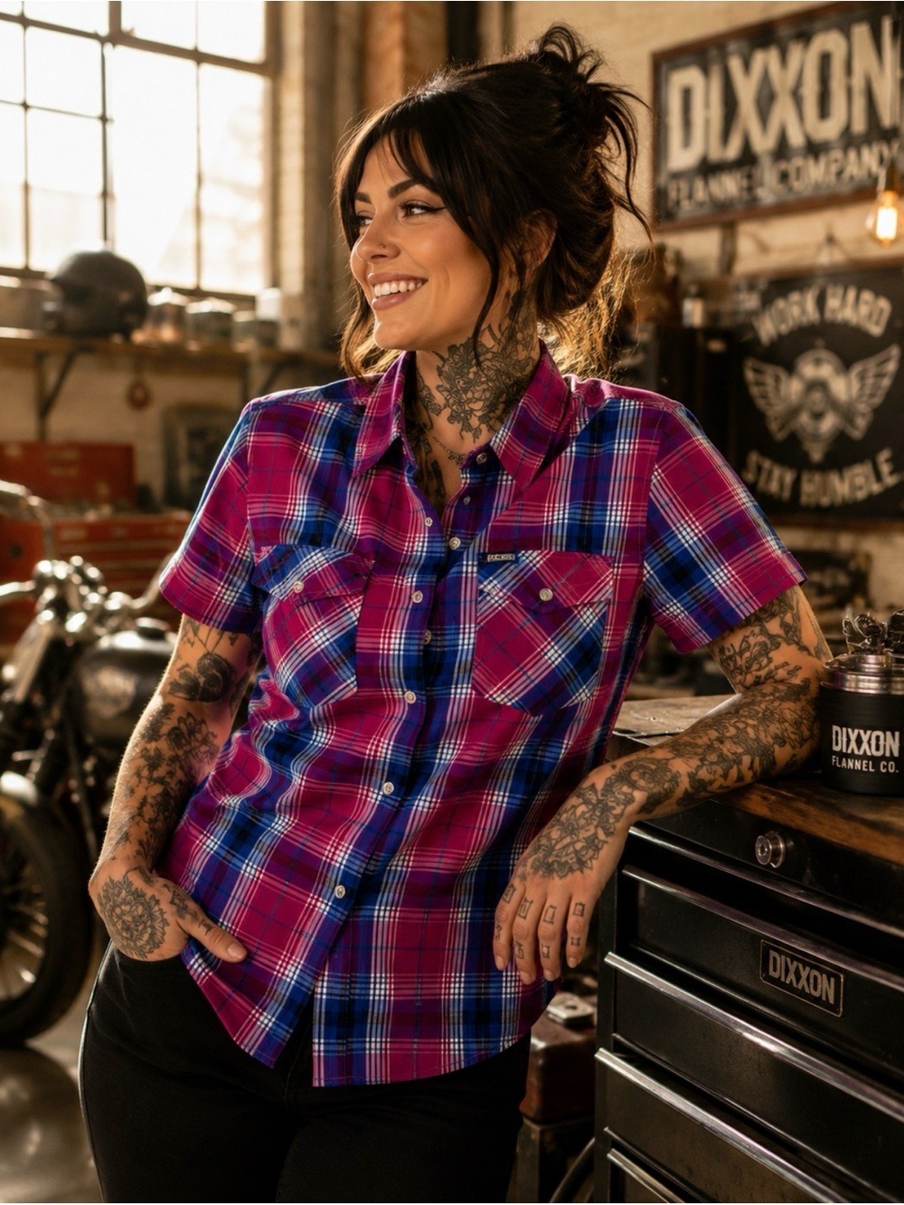 Dixxon Flannel Co The Lotus Bamboo Blend Plaid Western Snap Shirt Women’s S